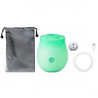RoseBud, GREEN, GLOW-IN-THE-DARK, 10 Function, Clitoral Sucking & Vibrating, Silicone, Rechargeable